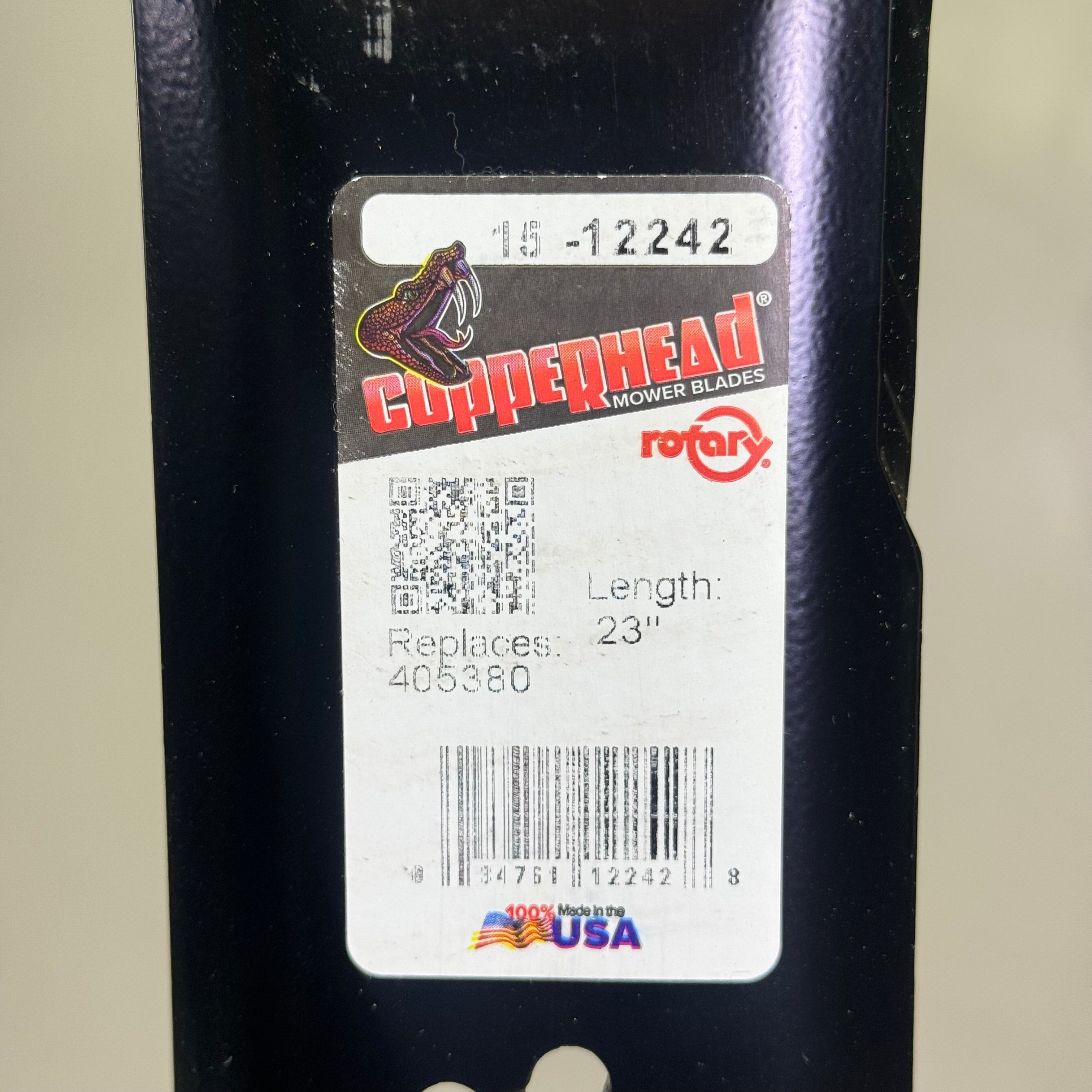 COPPERHEAD (2 PACK) Mower Blades 23", 405380 Black
