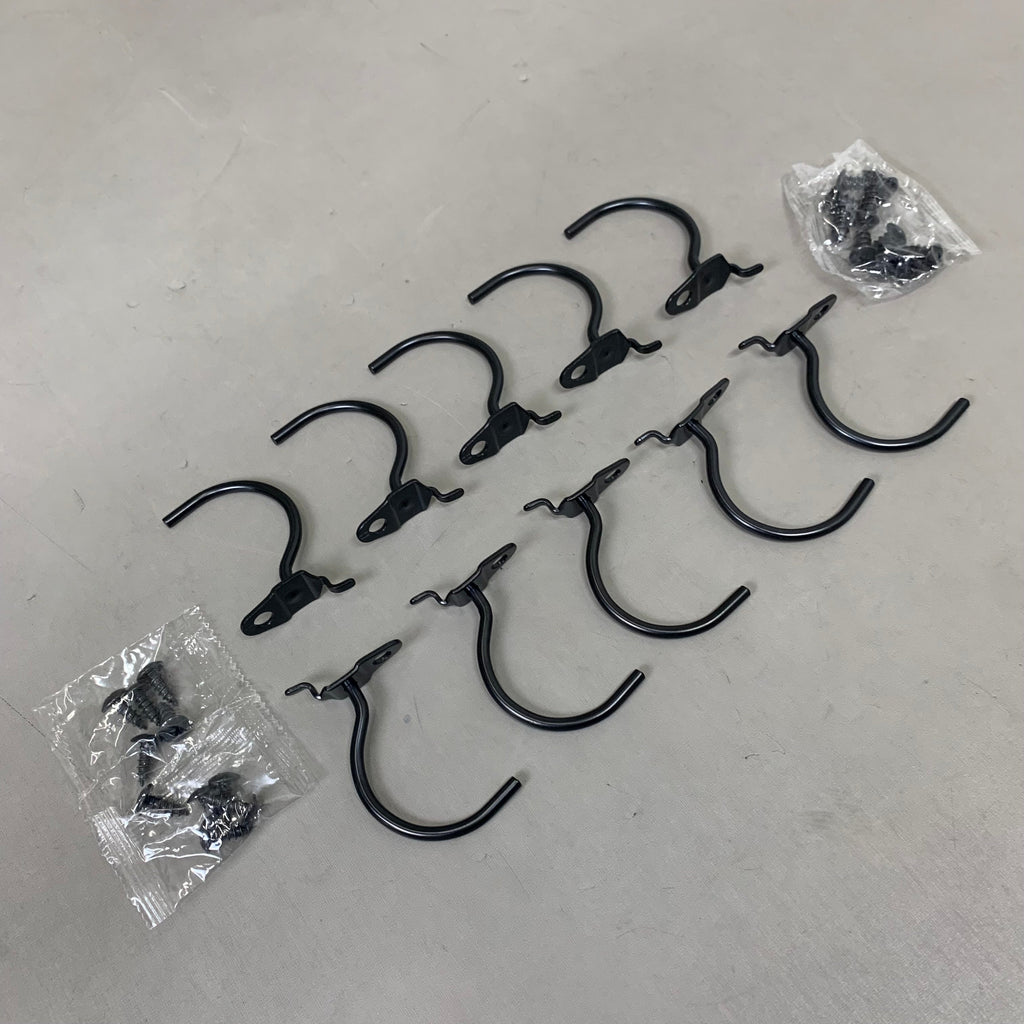 (10 Pack) Curved Pegboard Hooks 2" Black 5TPH7