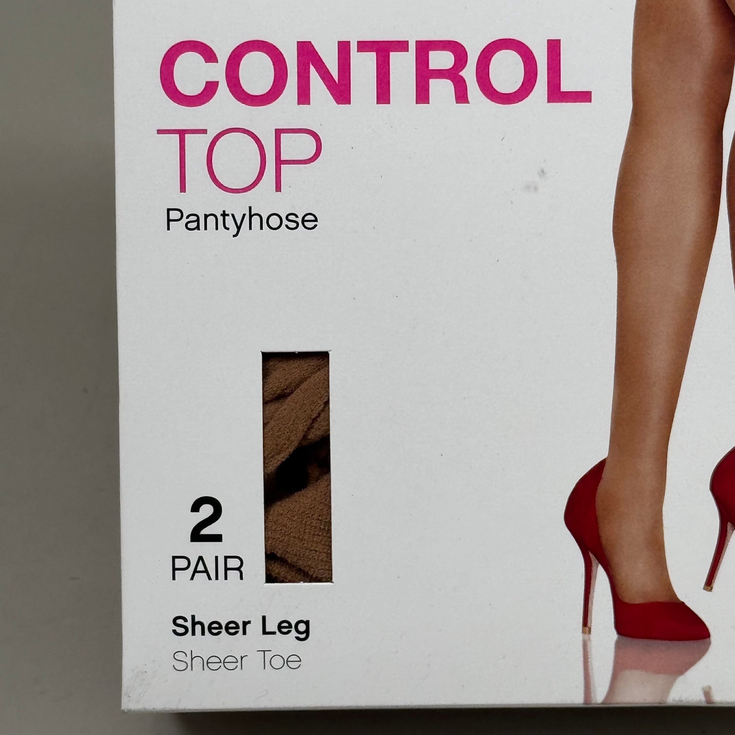 HANES (2 PACK, 2 PAIRS EACH ) Essentials Control Top Pantyhose Women's Sz A Nude
