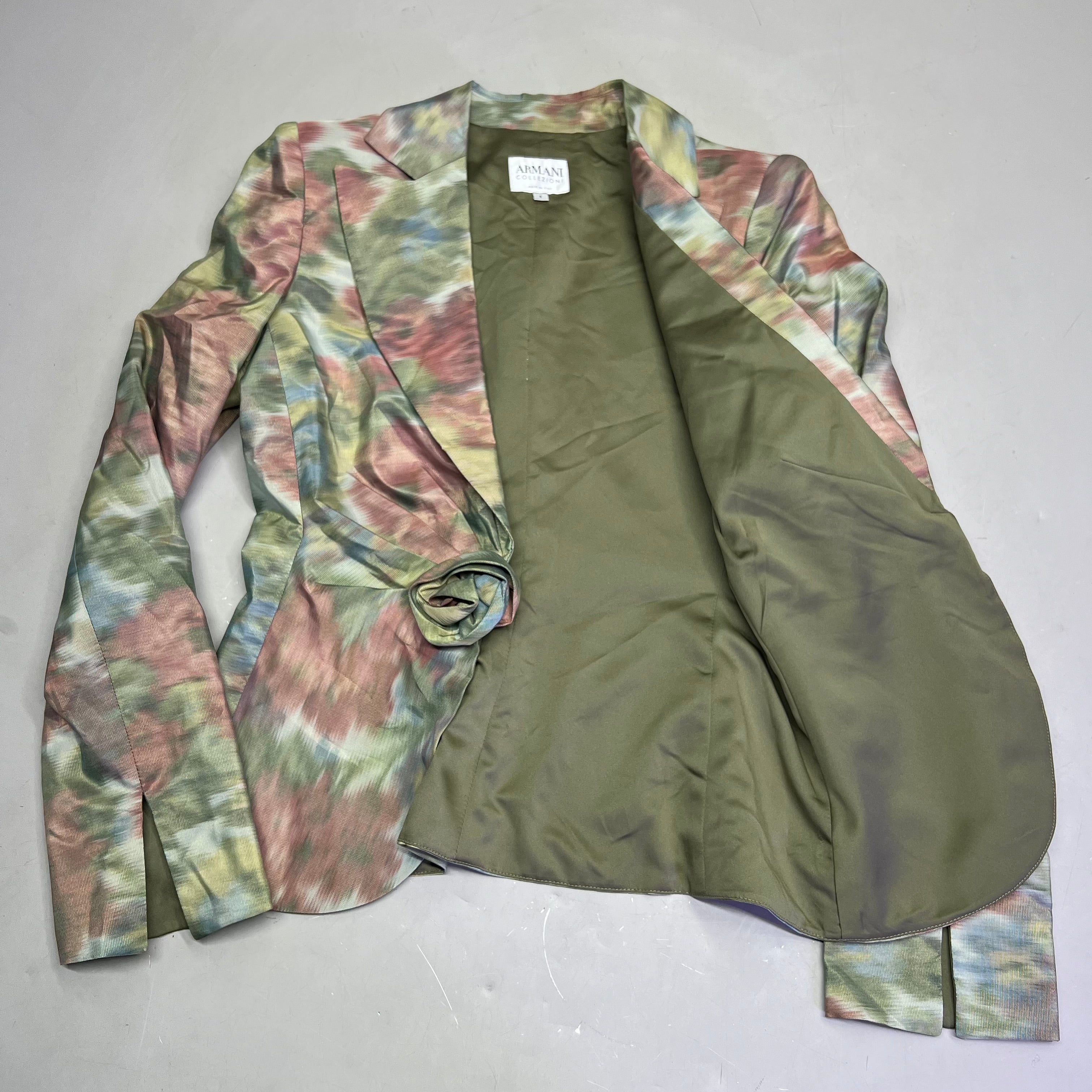 ARMANI COLLEZIONI Floral Print Blazer w/ Button Rose Women's Sz 4 (Pre-Owned)