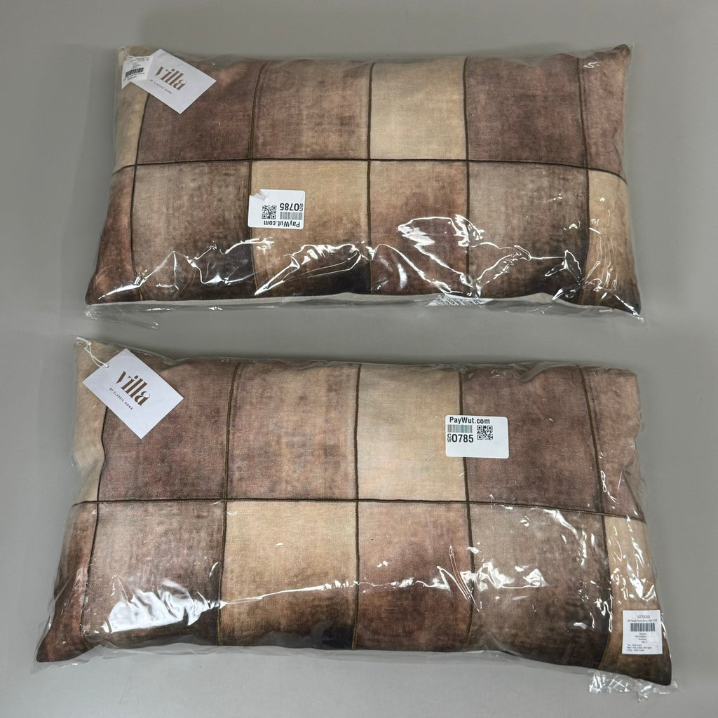 VILLA (Set of 2) MP Maude Penny Brown Multi Throw Pillow 14"x26"