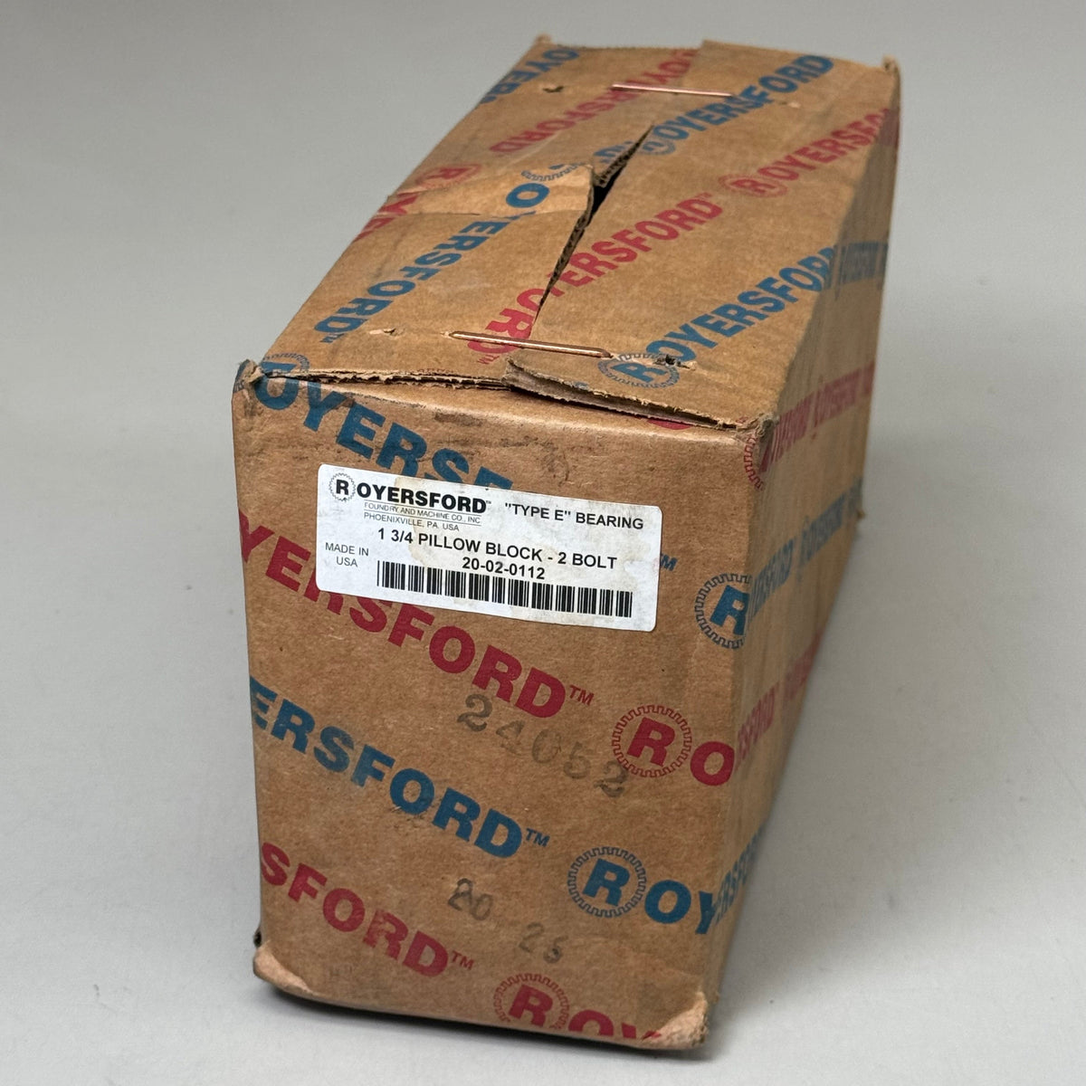 ROYERSFORD TYPE E 2-Bolt Pillow Block Bearing 1-3/4" Dual Locking 20-02-0112