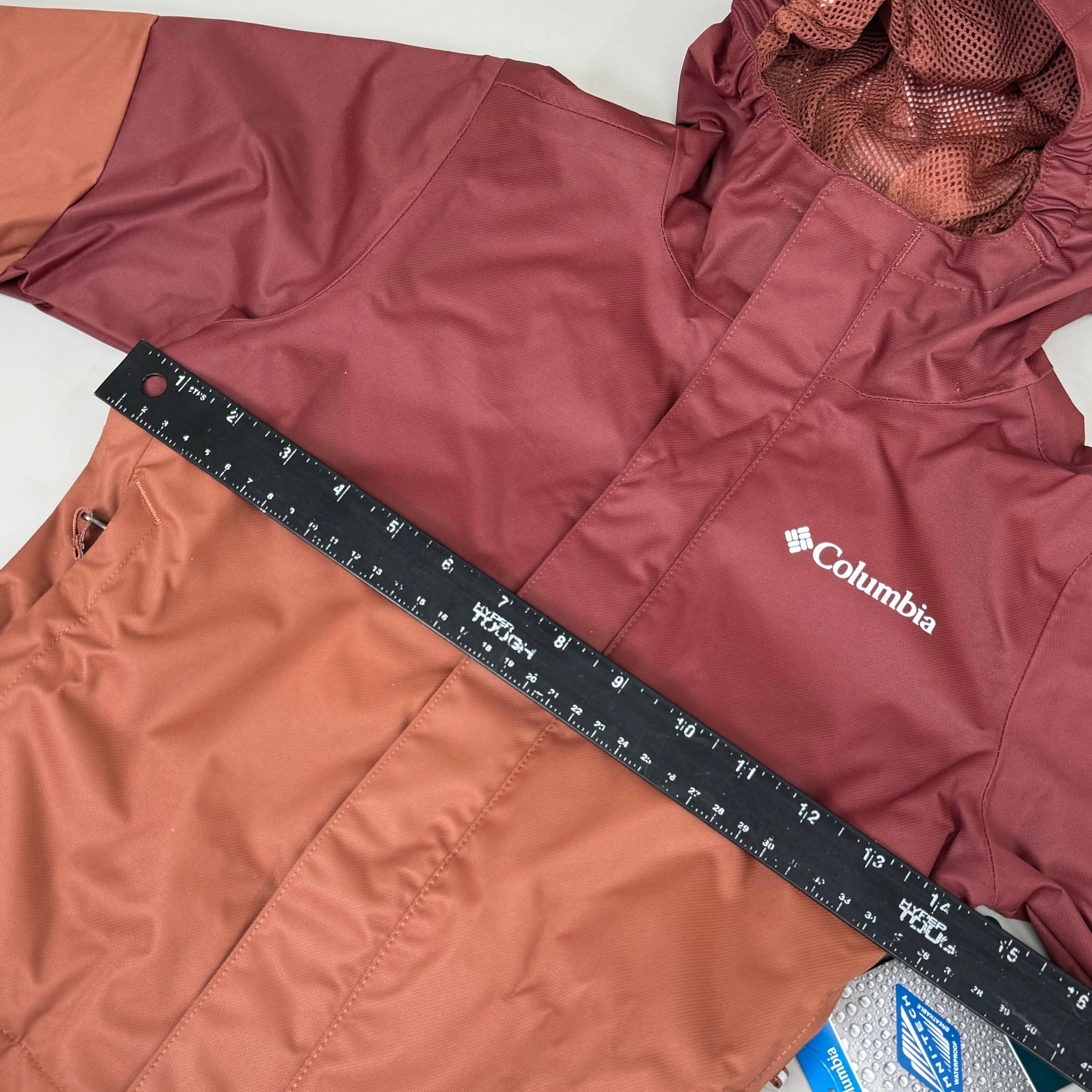 COLUMBIA Hikebound Jacket Waterproof Breathable Omni-Tech Youth XXS Spice Auburn