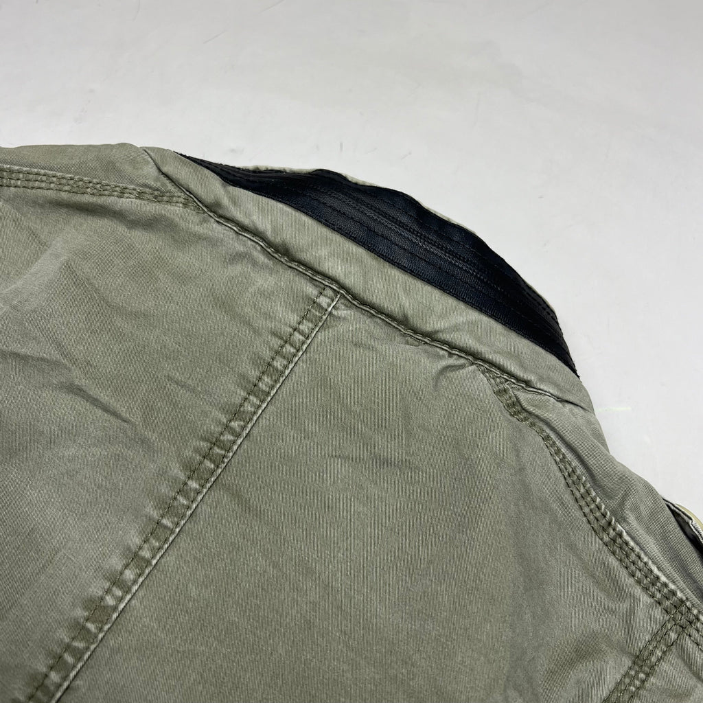 BRANDIT Military Jacket Vintage Cotton Inside & Out Men's Sz M Vintage Green