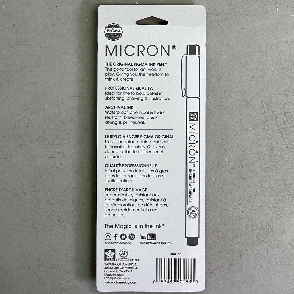 SAKURA (3-PACK) Pigma Micron Pens 0.25mm, 0.45mm, 0.60mm Cool Gray 50163