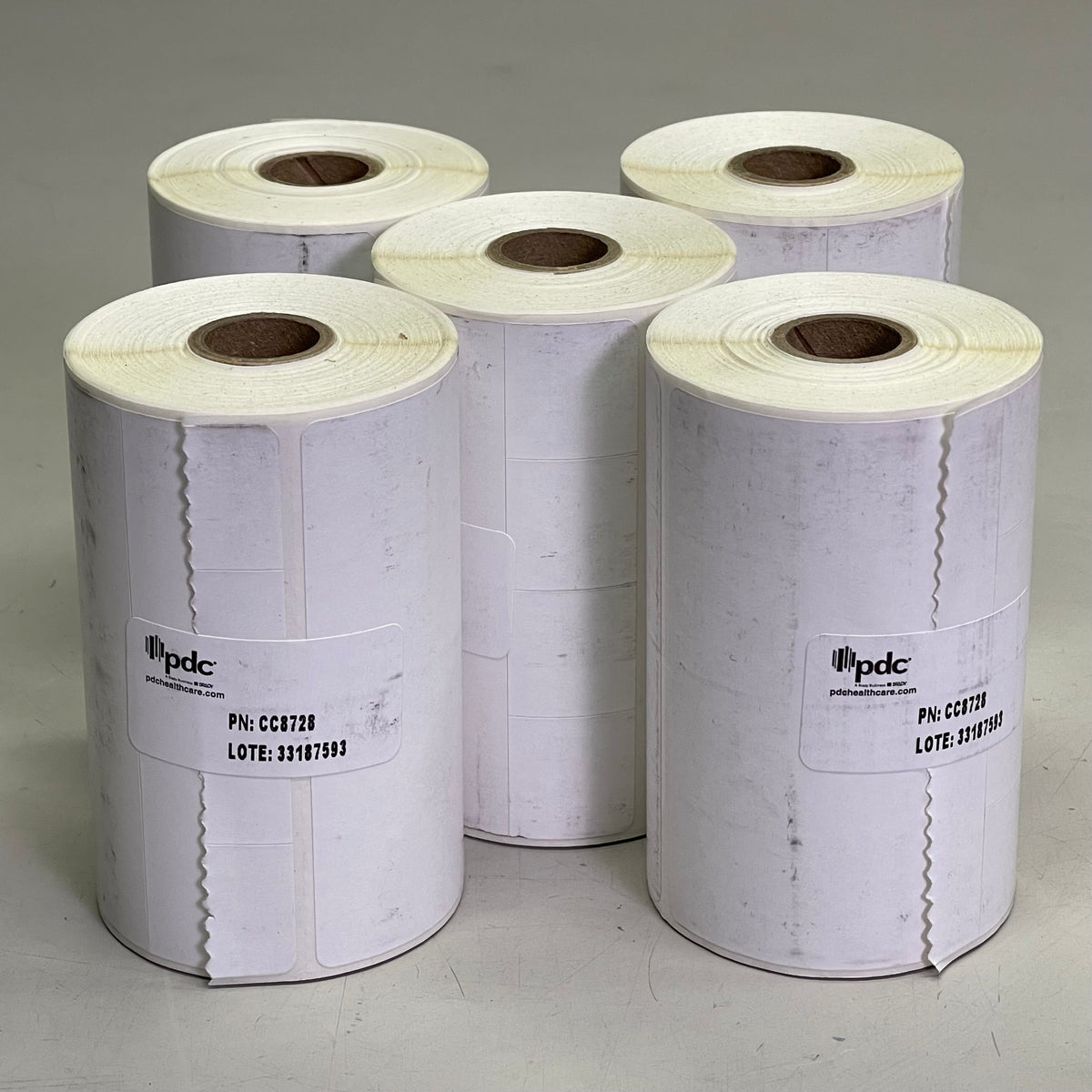 PDC (5 PACK) Thermal Wristband 155/Roll, 4" x 4-1/2" Bands White CC8728