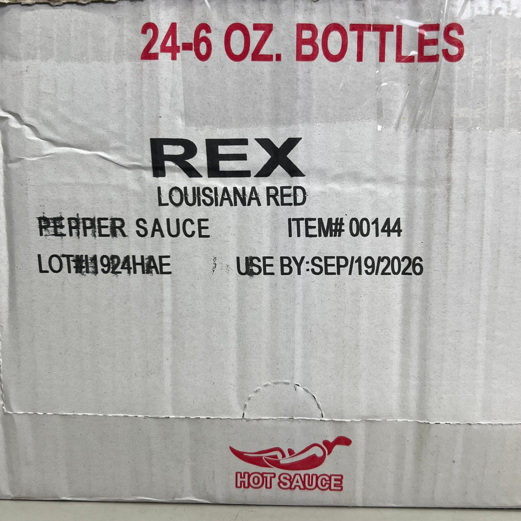 REX (24 PACK) Louisiana Red Pepper Sauce 6 oz Red BB 09/26