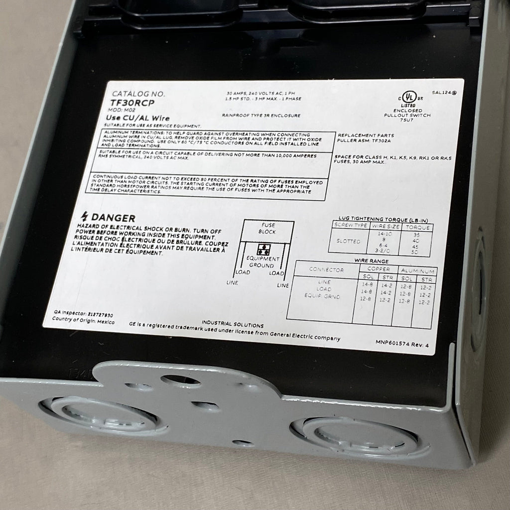 ENERGY INDUSTRIAL SOLUTIONS Air Conditioner Disconnect 9.75"x5.5"x3.75" Grey TF30RCP