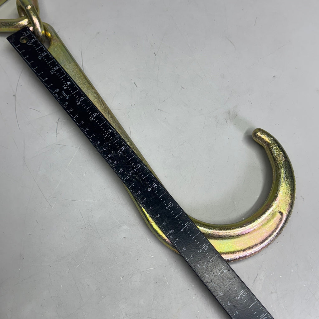 FORGED G70 J Hook 14" x 6" Short Tow Hook on Coupling Link, Golden