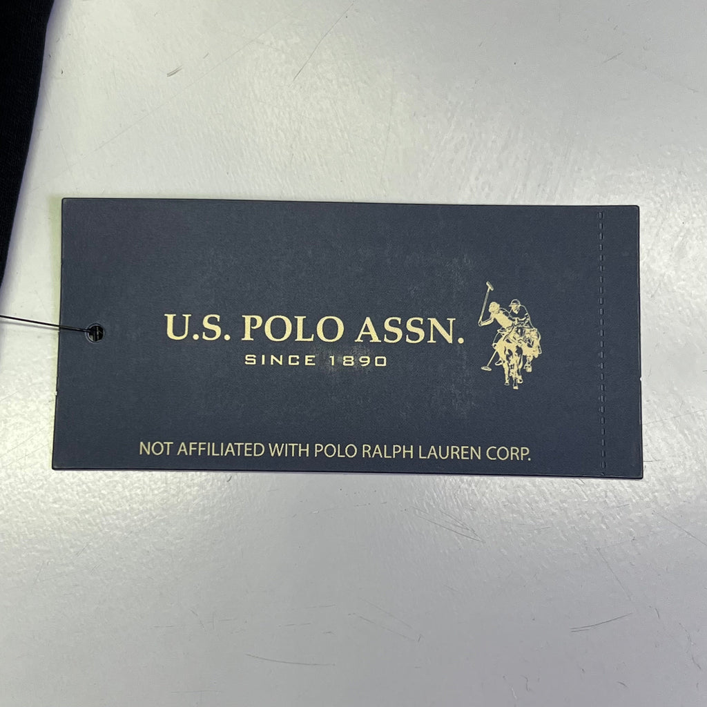 U.S. POLO Interlock Polo Shirt W/ Embroidered Logo Men's Sz 2XL Black 23000123