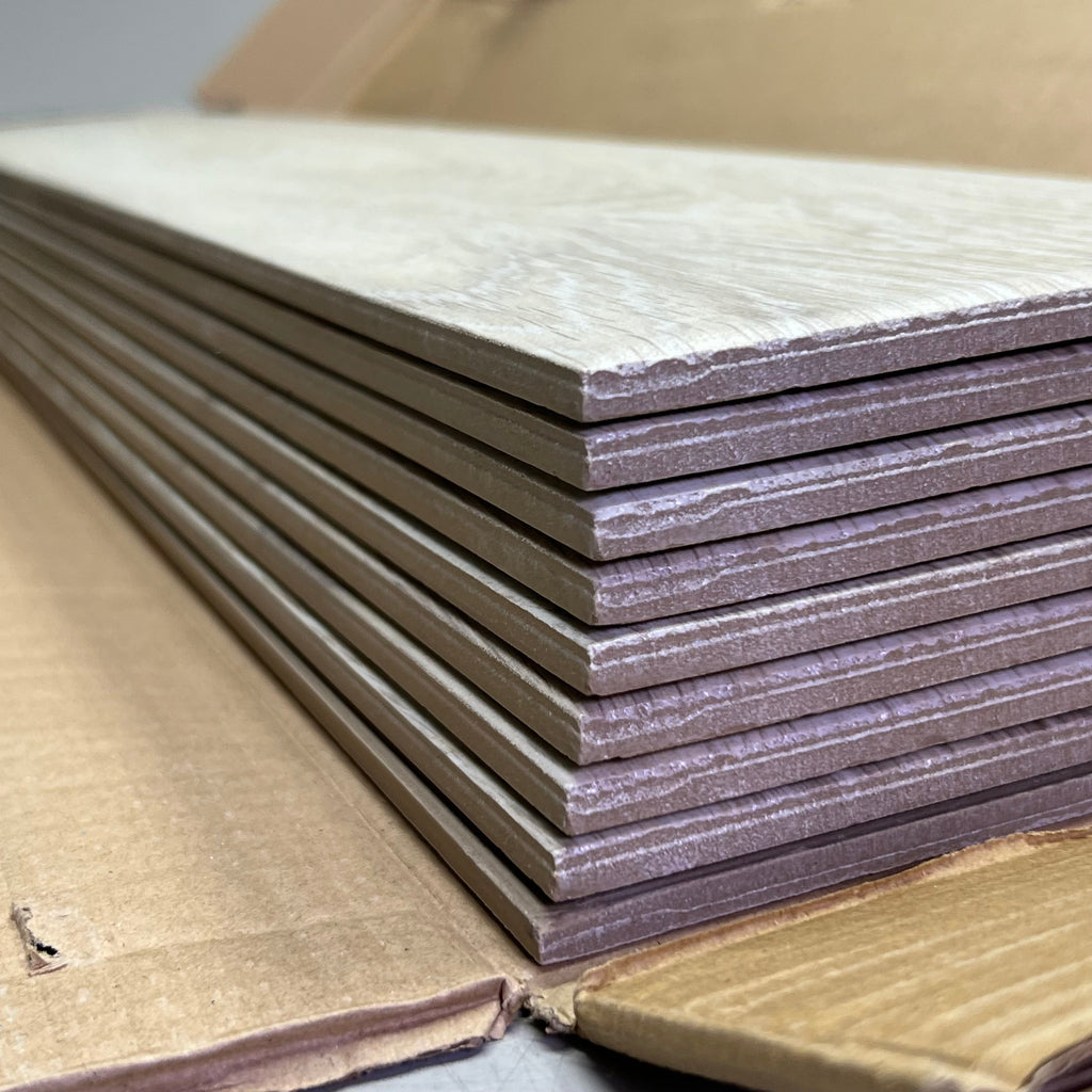 GRANISER (9 Pcs) Floor Tiles Sz 6" x 36" x 0.32", Aspen Beige F-449