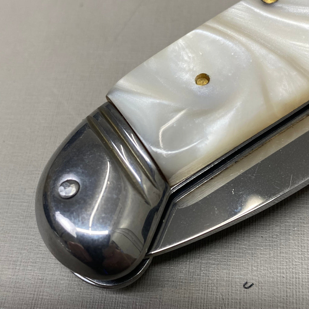 ZA@ ARMED FORCE TACTICAL Hand Crafted OTF Pocket Knife  3.5"Blade 8" Knife White Marble ST-10WP