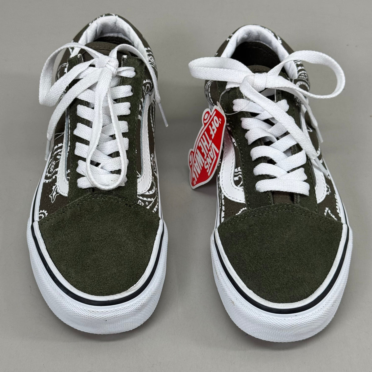 VANS Peace Paisley Old Skool Sneaker Women's Sz 5.5 Men's 4.0 Olive Green KRFB0F