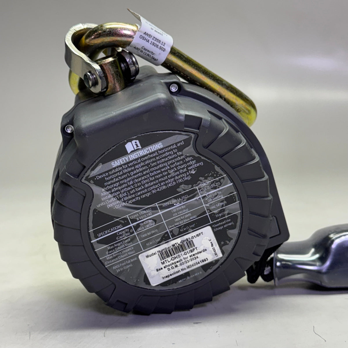 MILLER TurboLite+ Scorpion Personal Fall Limiter Lanyard 9' MTL-OHS1-01/9FT