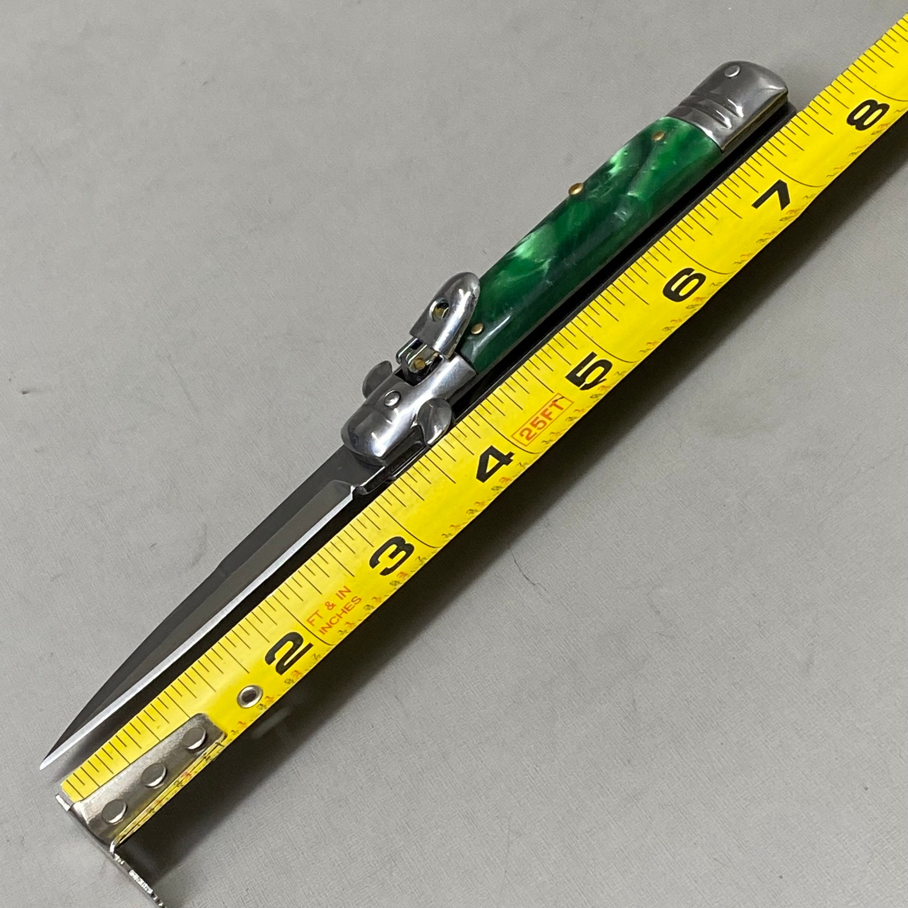 ZA@ ARMED FORCE TACTICAL Hand Crafted OTF Pocket Knife 3" Blade 7" Knife Green Marble ST-8GN