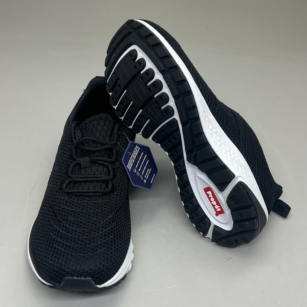 PROPET Tour Knit Sneaker Cushion Insole Women's Sz 9 M(B) Black/White WAA112M