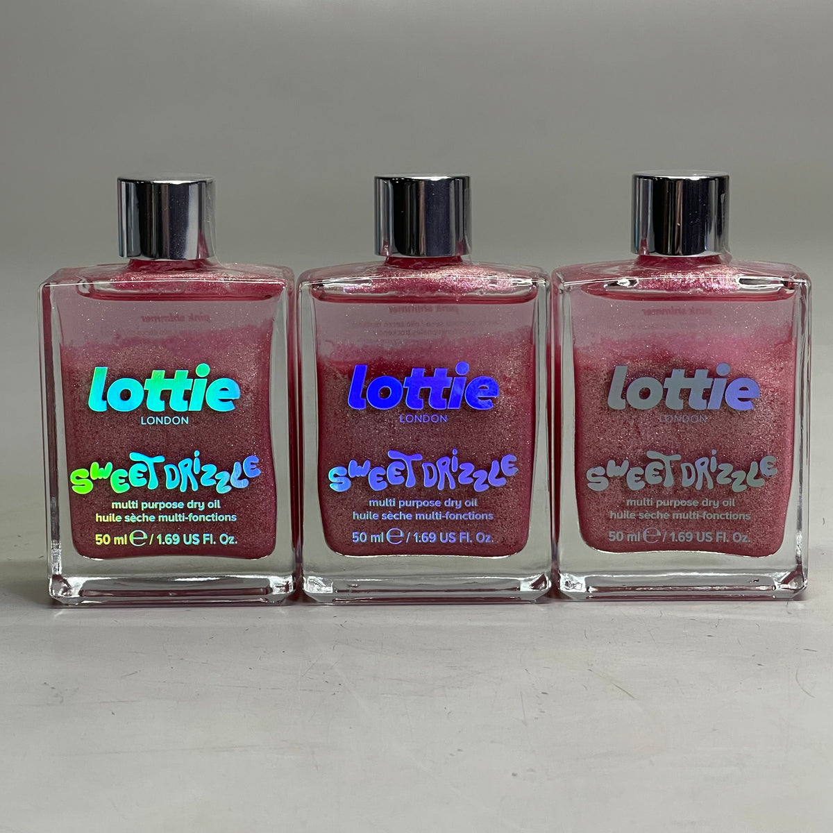 LOTTIE LONDON (3 PACK) Sweet Drizzle Body Oil 1.69 fl oz "Pink Shimmer" SPR021
