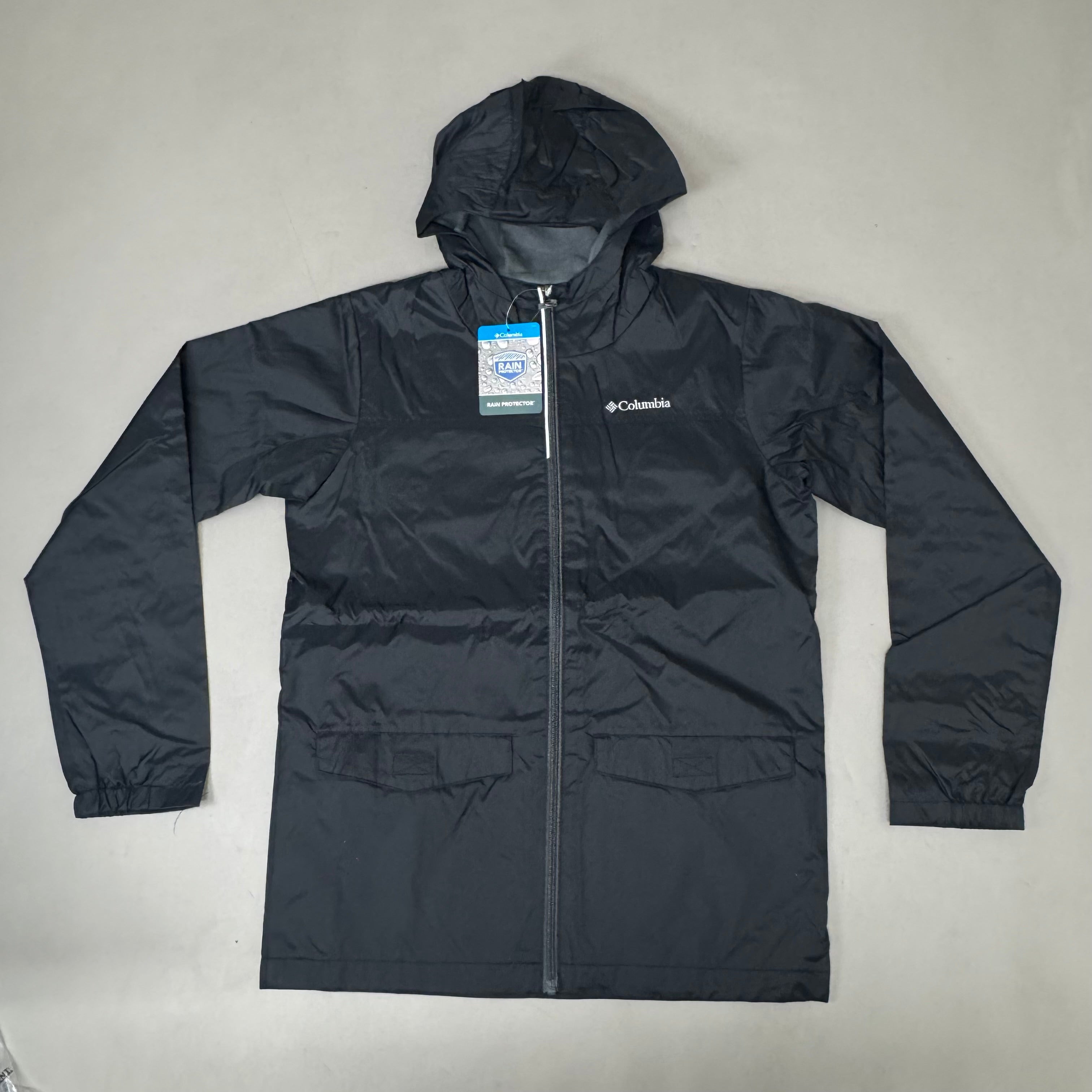 COLUMBIA Rain-Zilla Fleece Lined ZipUp Jacket Unisex Youth Sz L Black RB3418-015