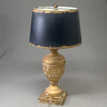 RAZ IMPORTS Antique Lamp w/ Shade 13.5" D X 26" H Black/Gold 4532219