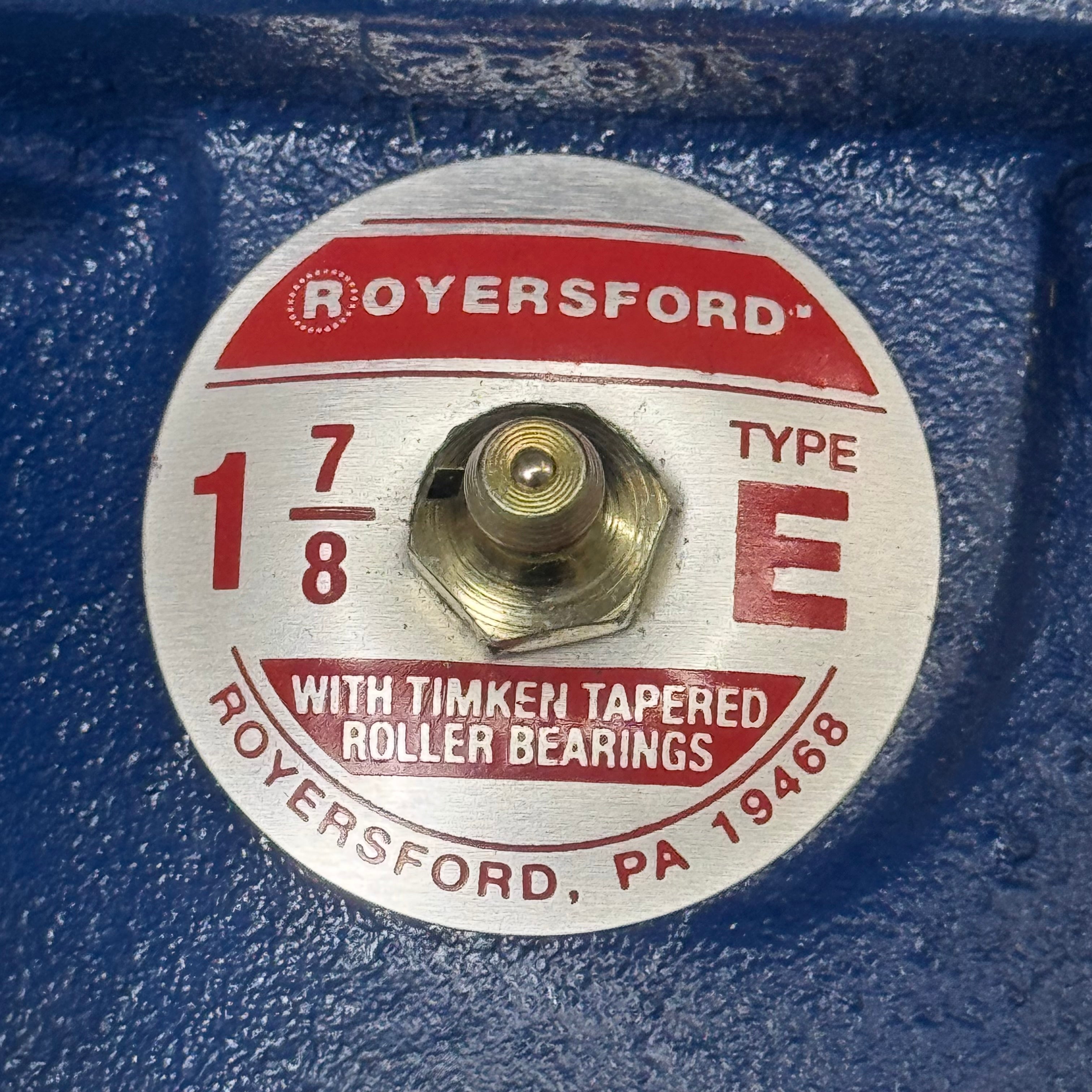 ROYERSFORD Type E 4-Bolt Square Flange Bearing 1-7/8" Tapered Roller 20-05-0114