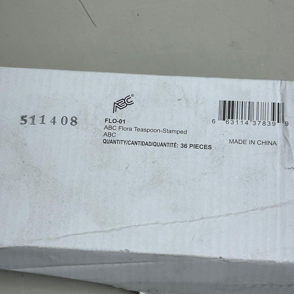 ABC (36 Pack) Stainless Steel Flora Stamped-Teaspoons FLO-01 (New Other-Distressed Packaging)