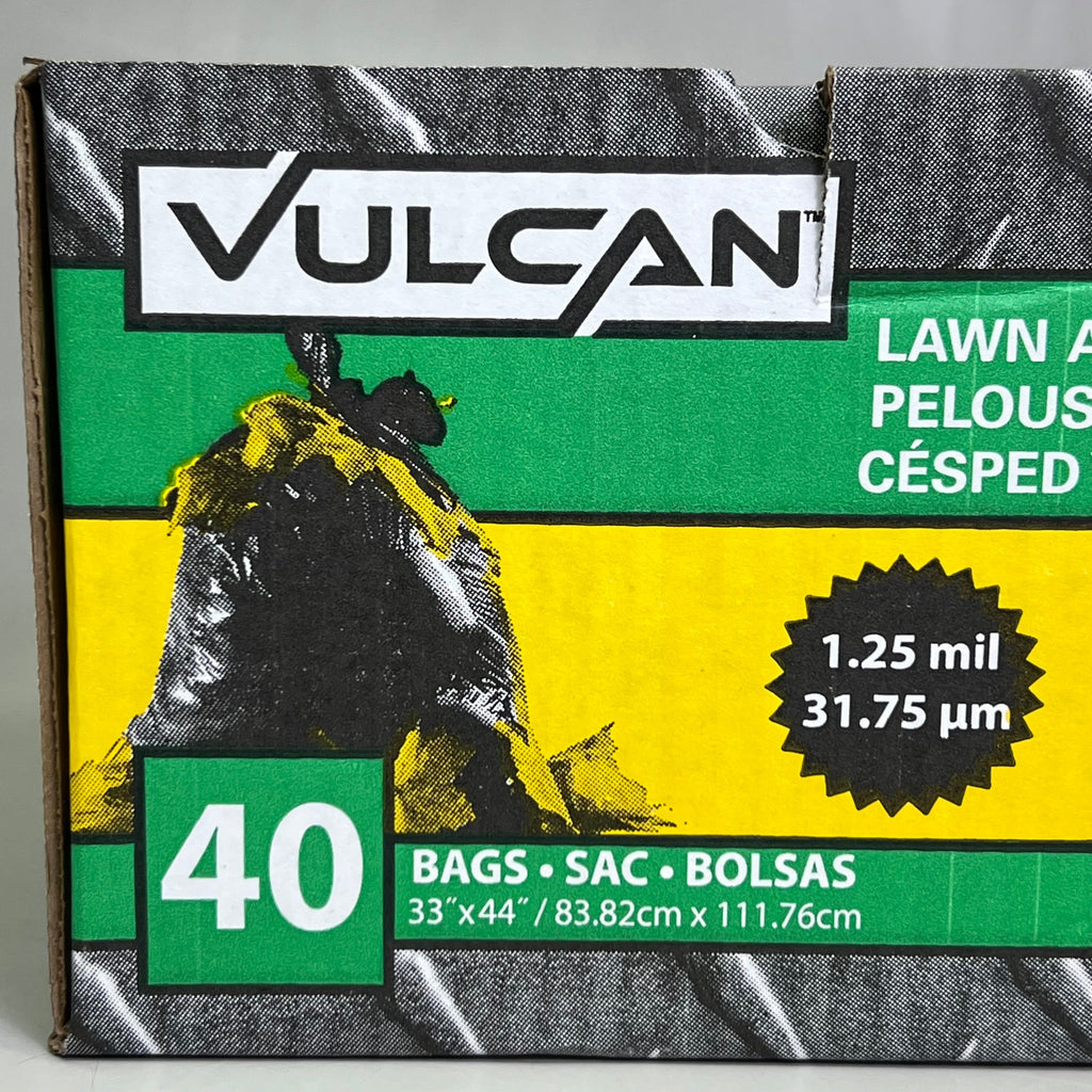 VULCAN (40 Bags) Lawn & Leaf Twist Tie Trash Bags 39 Gallon, Black