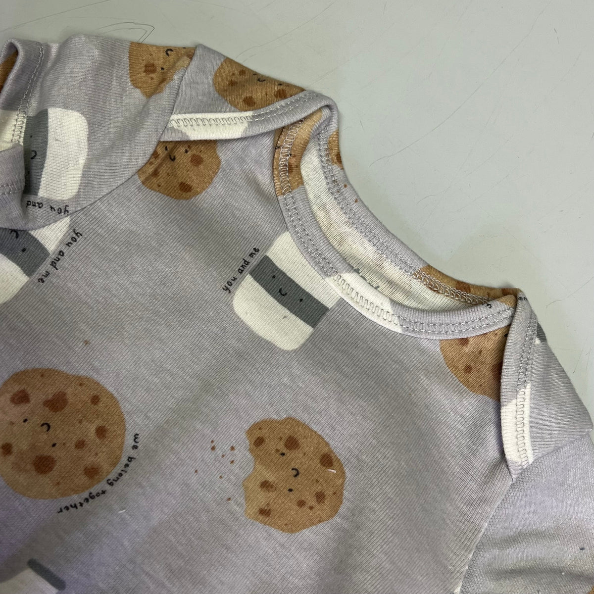 CARTERS (5 PIECE SET) Milk & Cookie - Animal Bodysuit Baby Boys Sz 3M Blue/White
