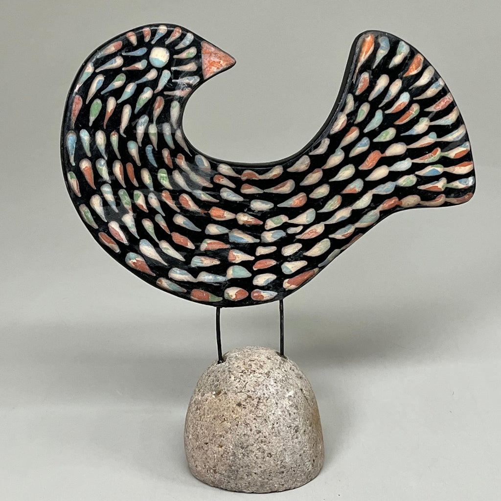 BLACK FOREST Set of 2 Clay Lenca Bird Desktop Decor