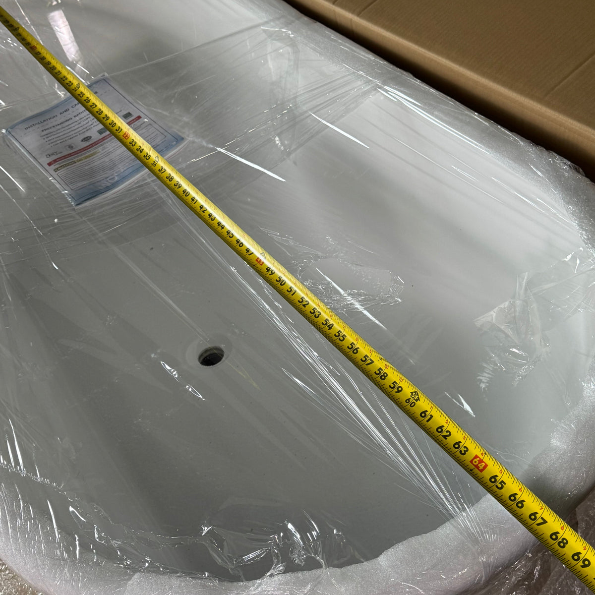 WOODBRIDGE Freestanding Bathtub Sz 67” L x 32” W x 23” H, White B0013 BTA1513
