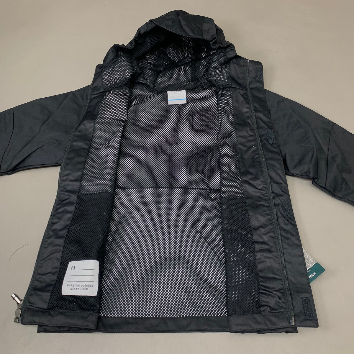COLUMBIA Reflective Detail Hikebound Jacket Boys Youth Sz S Black SB6647-010