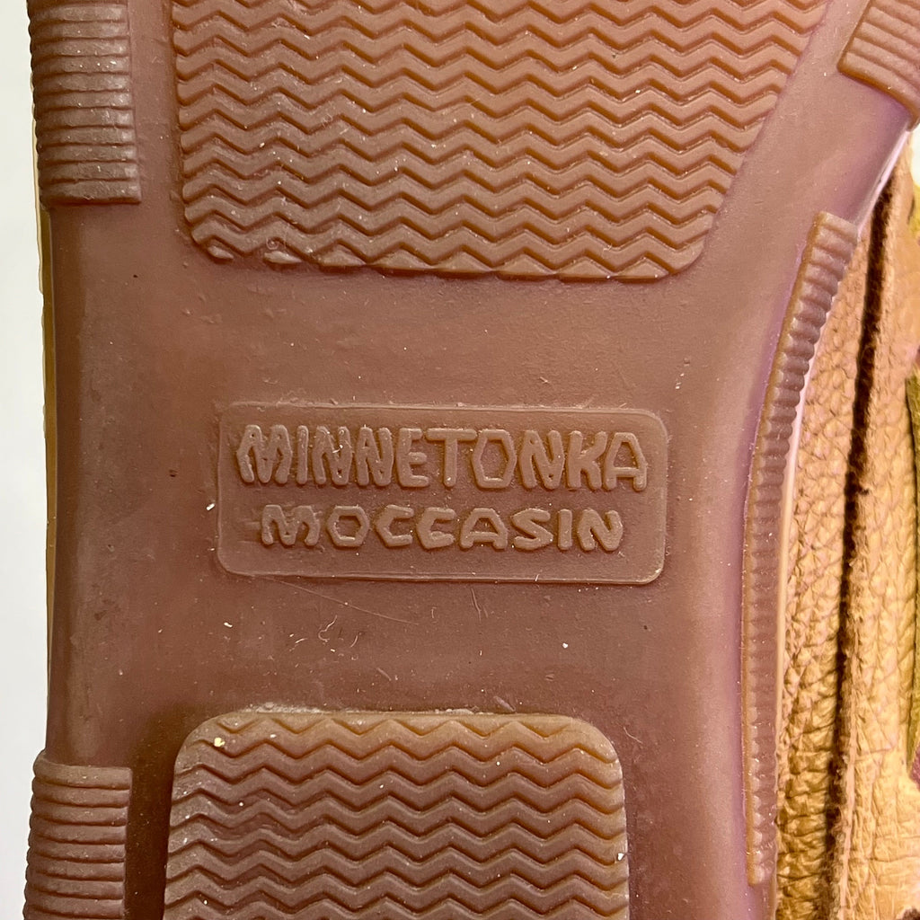 MINNETONKA Genuine Moosehide Classic Men's Sz 11 Natural / Brown (Pre-Owned )