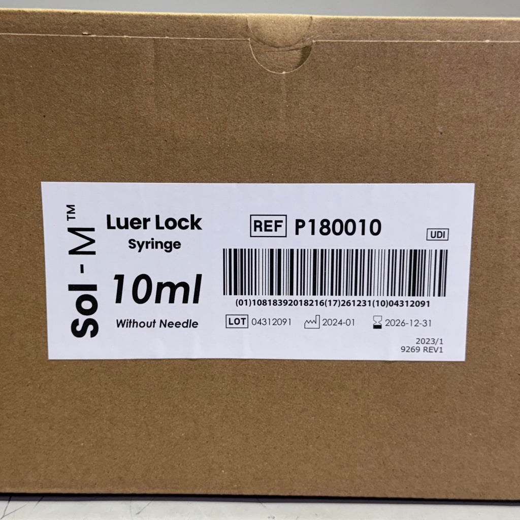 SOL-M (100 Pcs) Syringe 10ml, Clear P180010