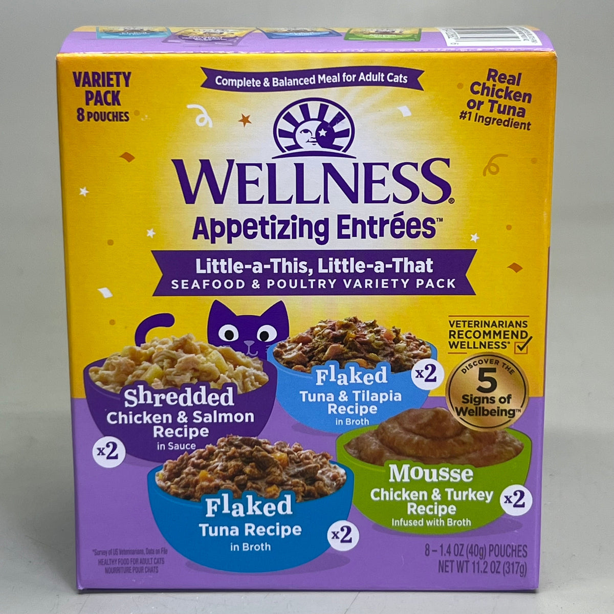 WELLNESS (3 PACK) Appetizing Entrees Seafood & Poultry Wet Cat Food BB 03/27