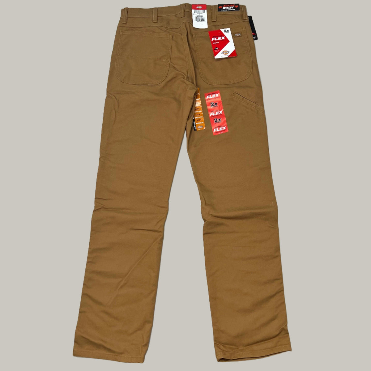 DICKIES Flex Regular Fit Double Knee Pant Men's Sz 34X34 Stonewashed Brown Duck