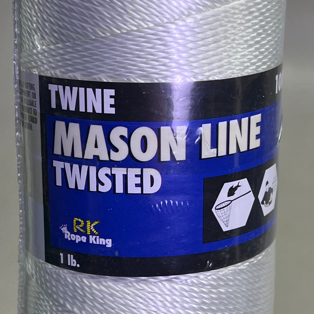 ROPE KING (2 PACK) Mason Line Twine Twisted Polyester 100' #18 White MT-1000