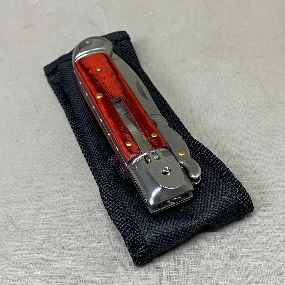 ZA@ ARMED FORCE TACTICAL Handcrafted OTF Pocket Knife 3.5" Blade 8" Overall Length Red ST-10WD