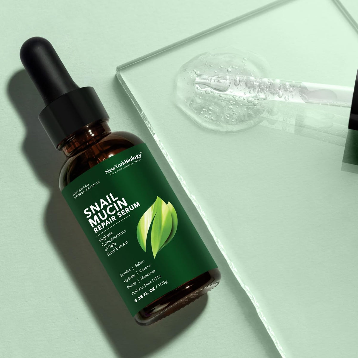 Snail mucin brightening serum bottle