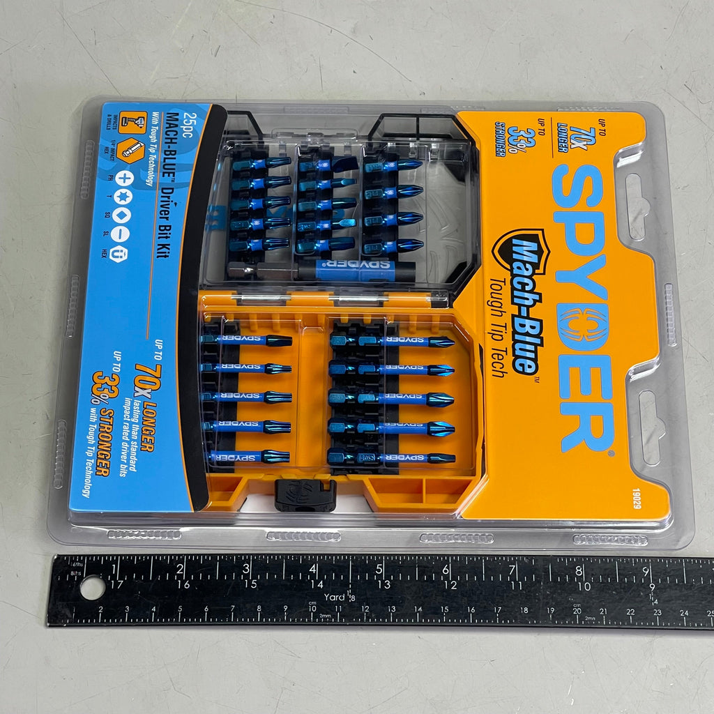 SPYDER Mach-Blue Driver Bit Kit 25 Piece Metallic Blue 19029