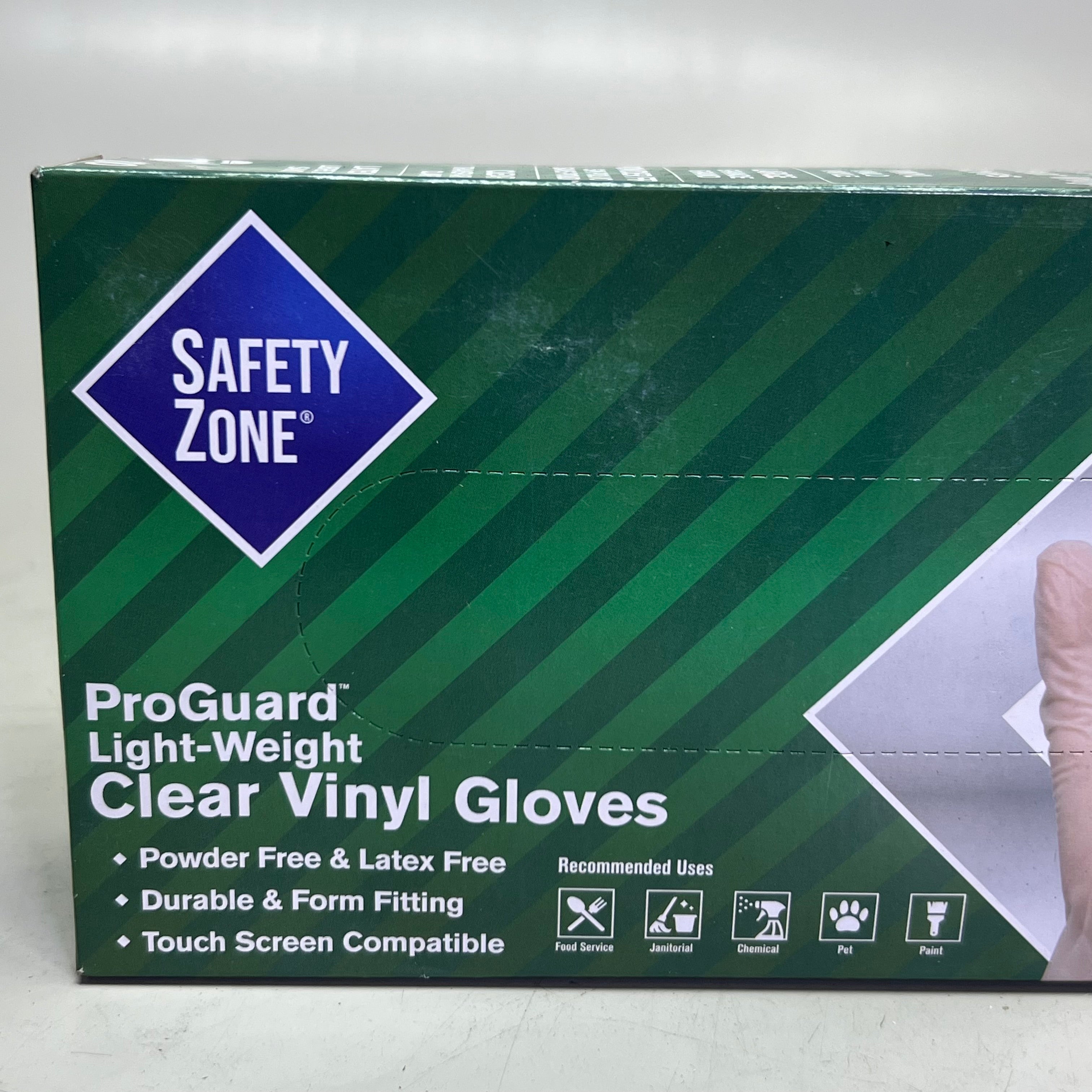 SAFETY ZONE (2 PACK of 100 Gloves) Clear Vinyl Gloves Sz L, GVP9-LG-HH