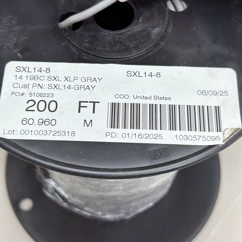 Stranded Bare Copper Encore Wire Material 200'  Grey SXL14-8