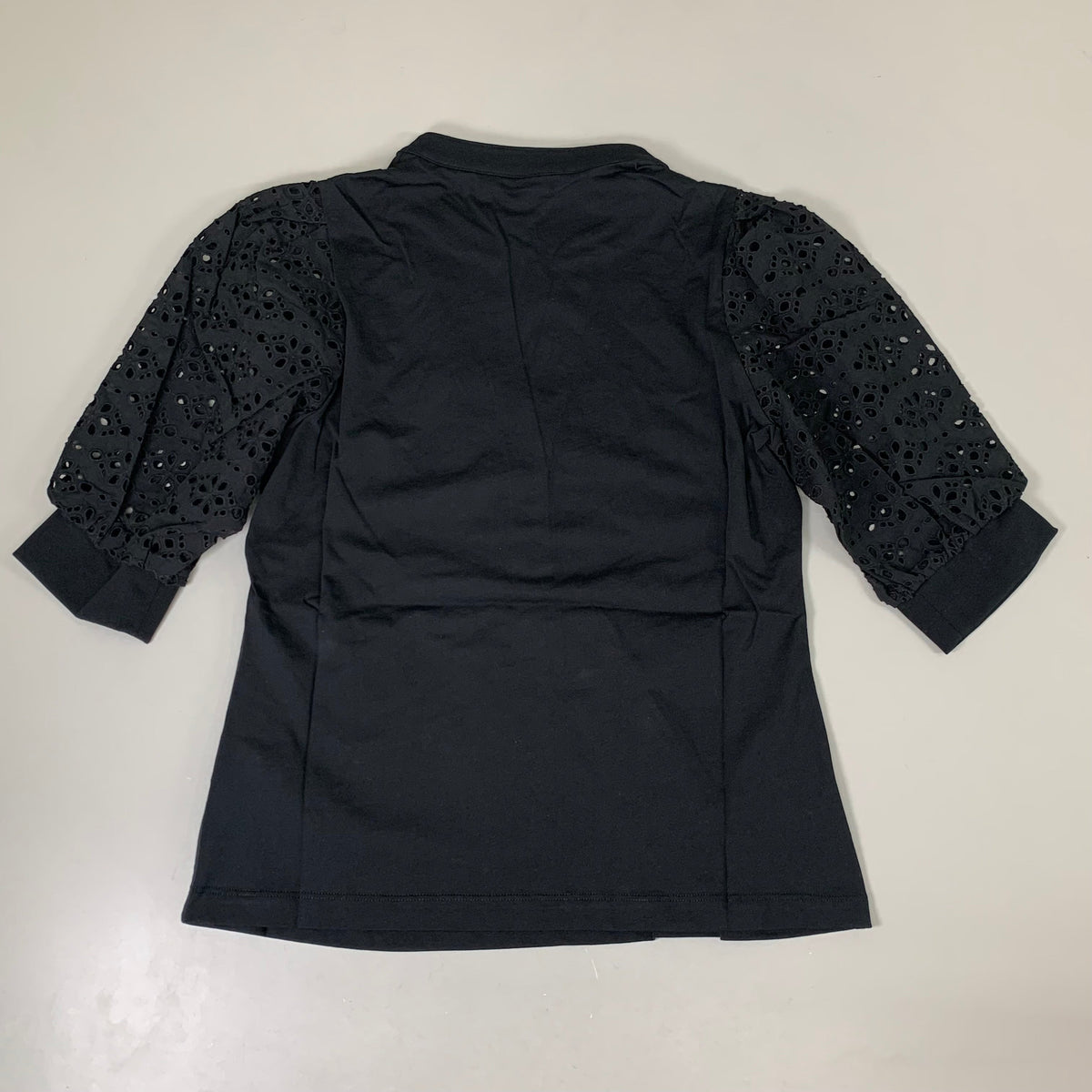 VERONICA BEARD Jeans Women's Coralee Top Lace Sleeves Sz-M Black J2406JY0330831