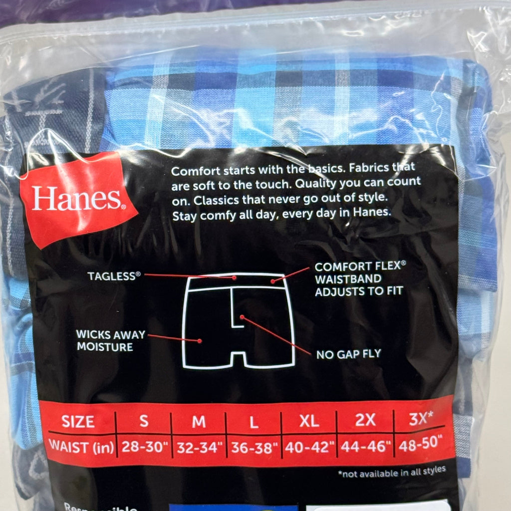 HANES (6 PACK!) Men's Cool Comfort Boxer Briefs Sz 2XL 44-46" Blue/Navy Blue RN15763