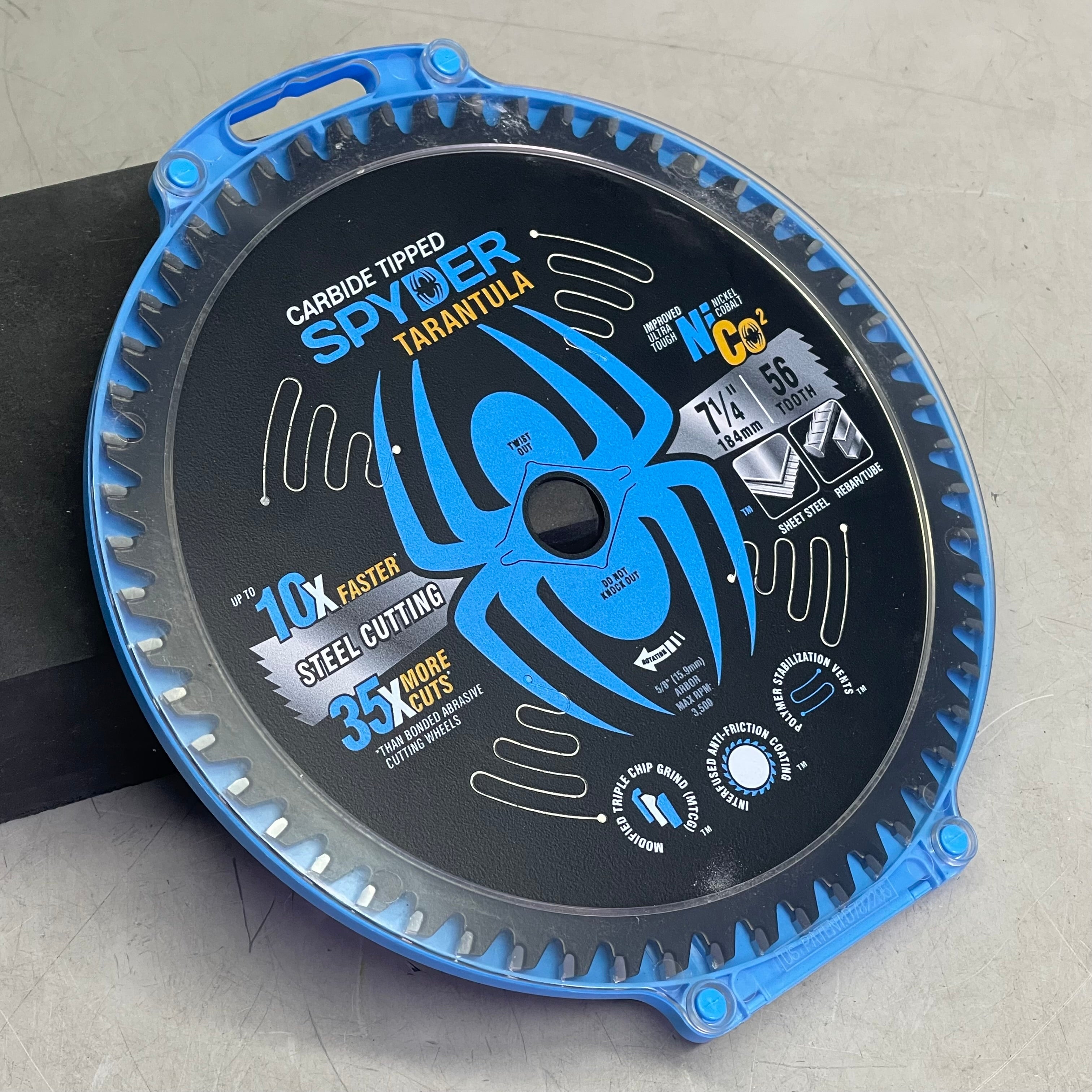 SPYDER Tarantula Steel Cutting Circular Saw Blade 56-Tooth, 7-1/4" Black 13502