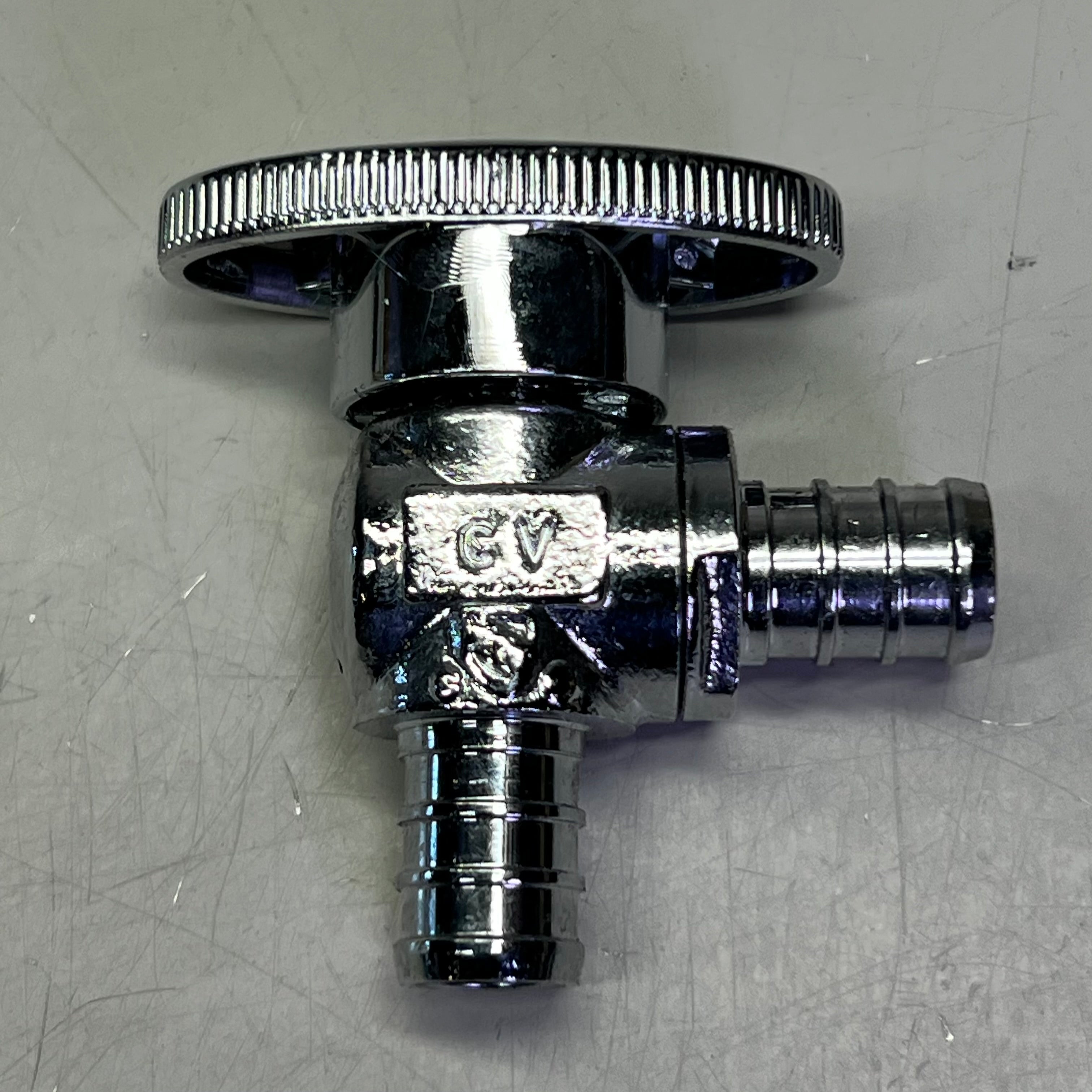 CROWN (5 Pack) Turn Supply Stop Valve 1/4", Chrome