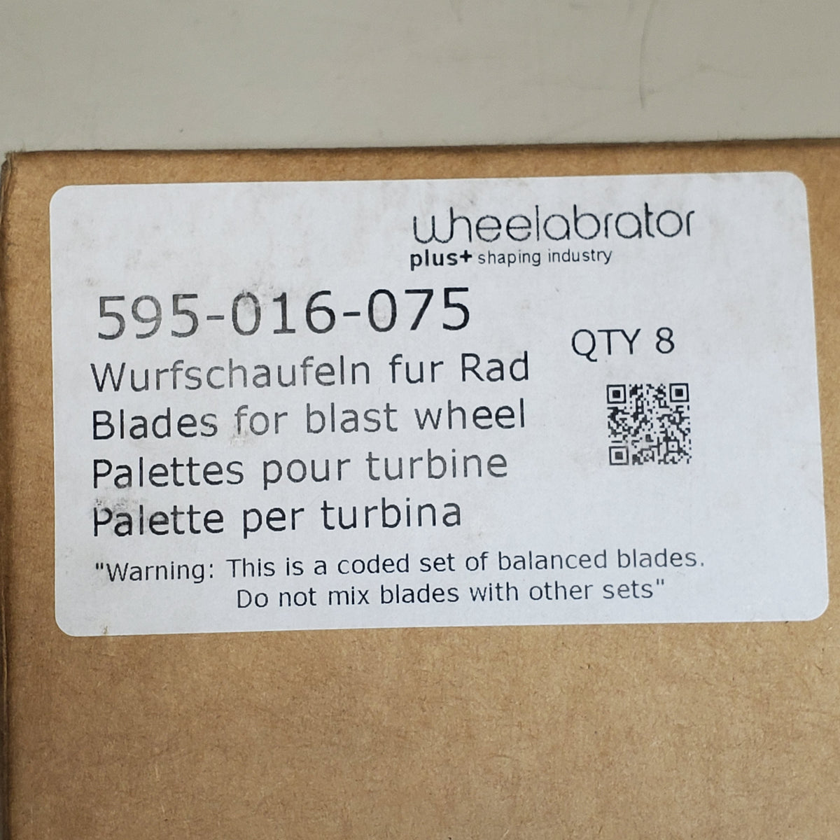 WHEELABRATOR (8 Pack) Vane Blades for Blast Wheel Turbine 595-016-075