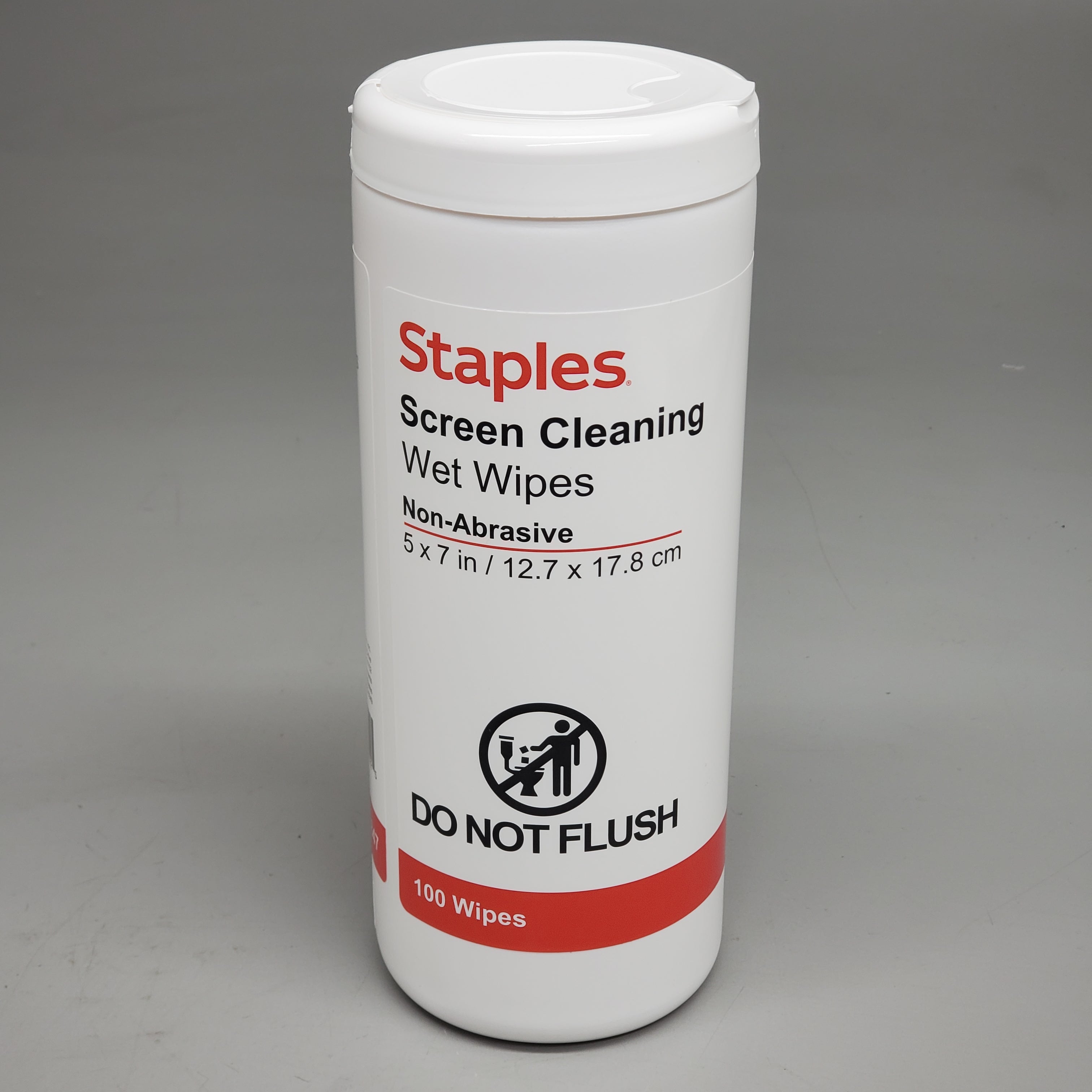 STAPLES (12 Pack) Screen Cleaning Wet Wipes 100ct 5x7" ST61848 Non-Abrasive