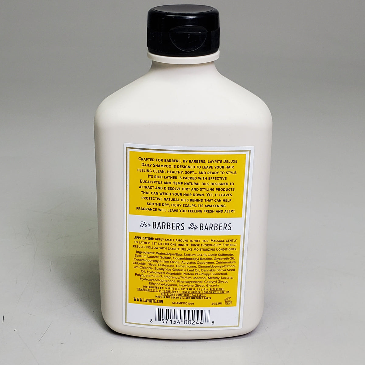 LAYRITE DELUXE Daily Shampoo 10 fl oz Crafted for Barbers