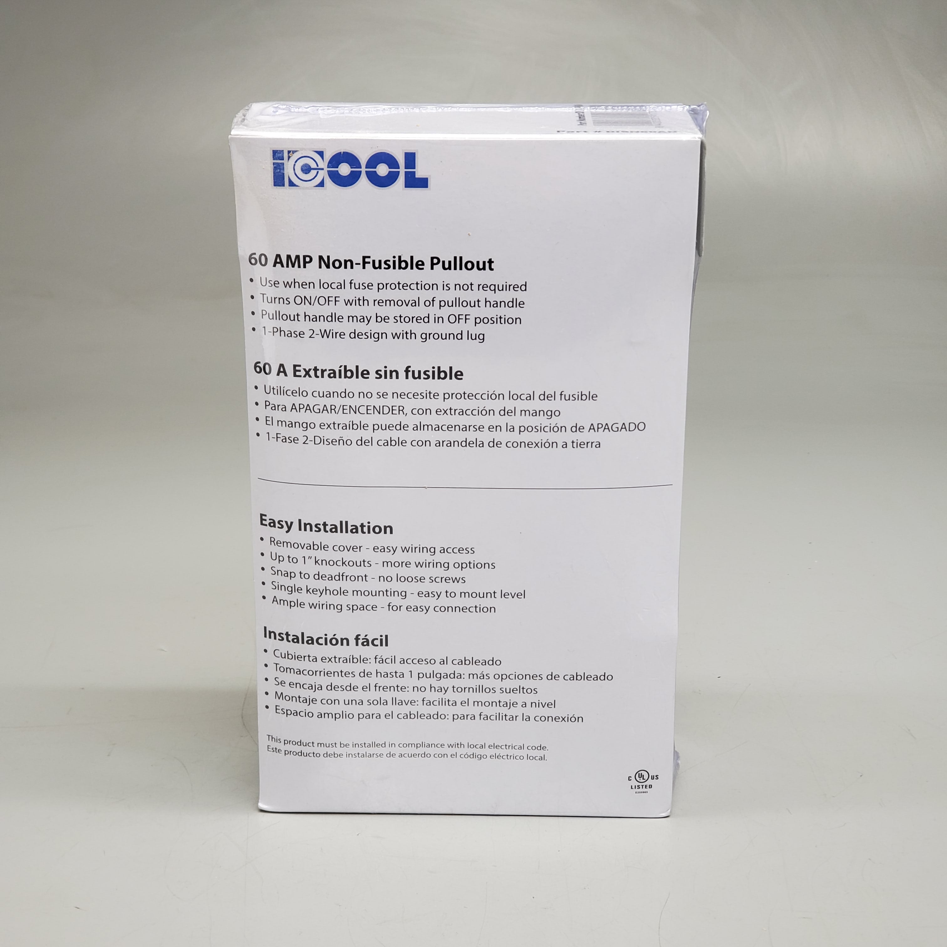 ICOOL Non-Fusible Pullout Air Conditioner Disconnect 60Amp DISN60AN