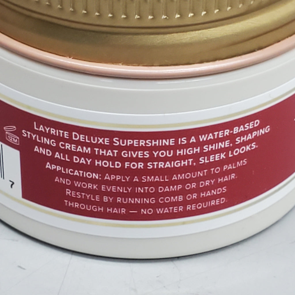 LAYRITE DELUXE Hair Supershine Cream 1.5 oz Medium Hold High Shine Water Soluble