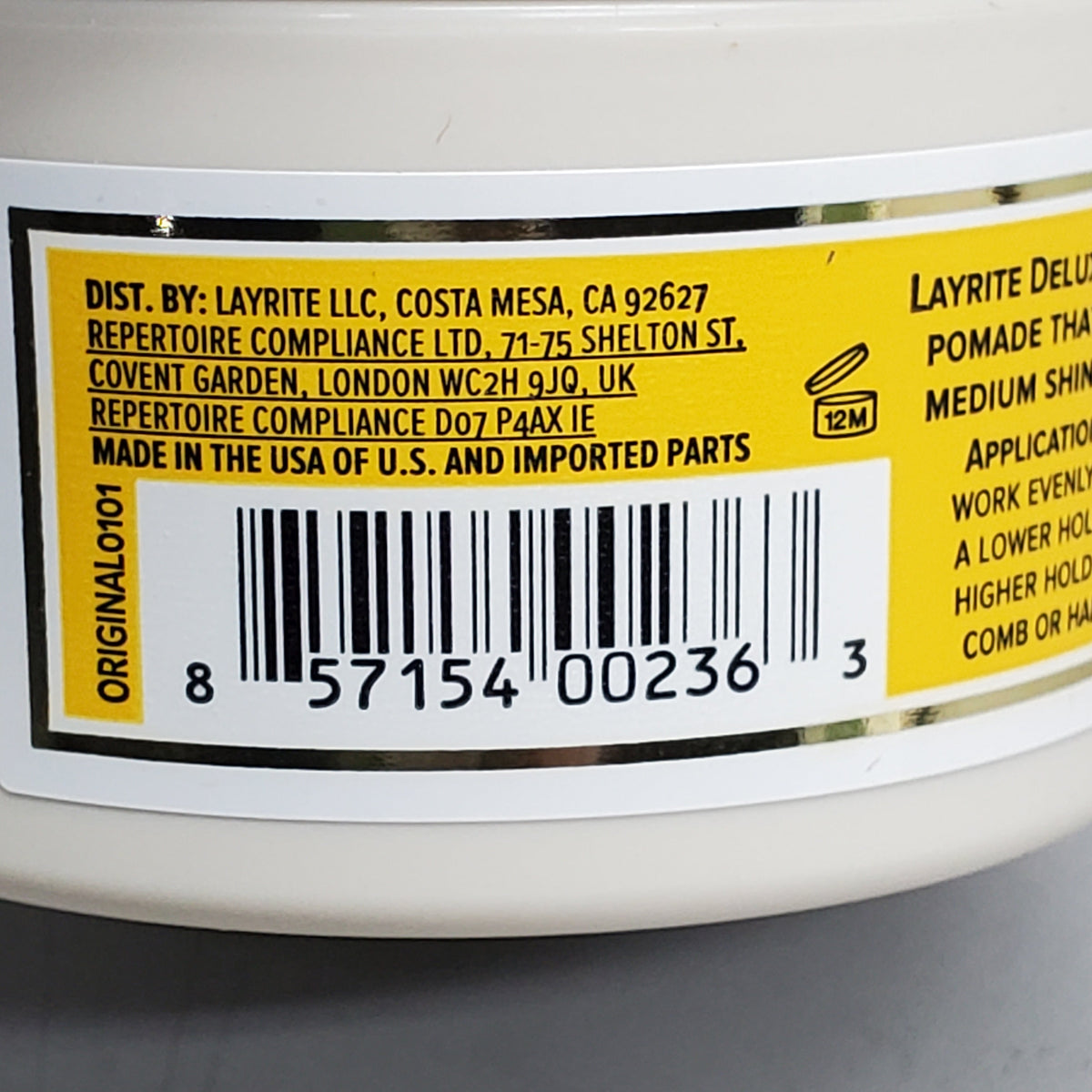 LAYRITE DELUXE Hair Original Pomade 1.5 oz Medium Hold Water Soluble